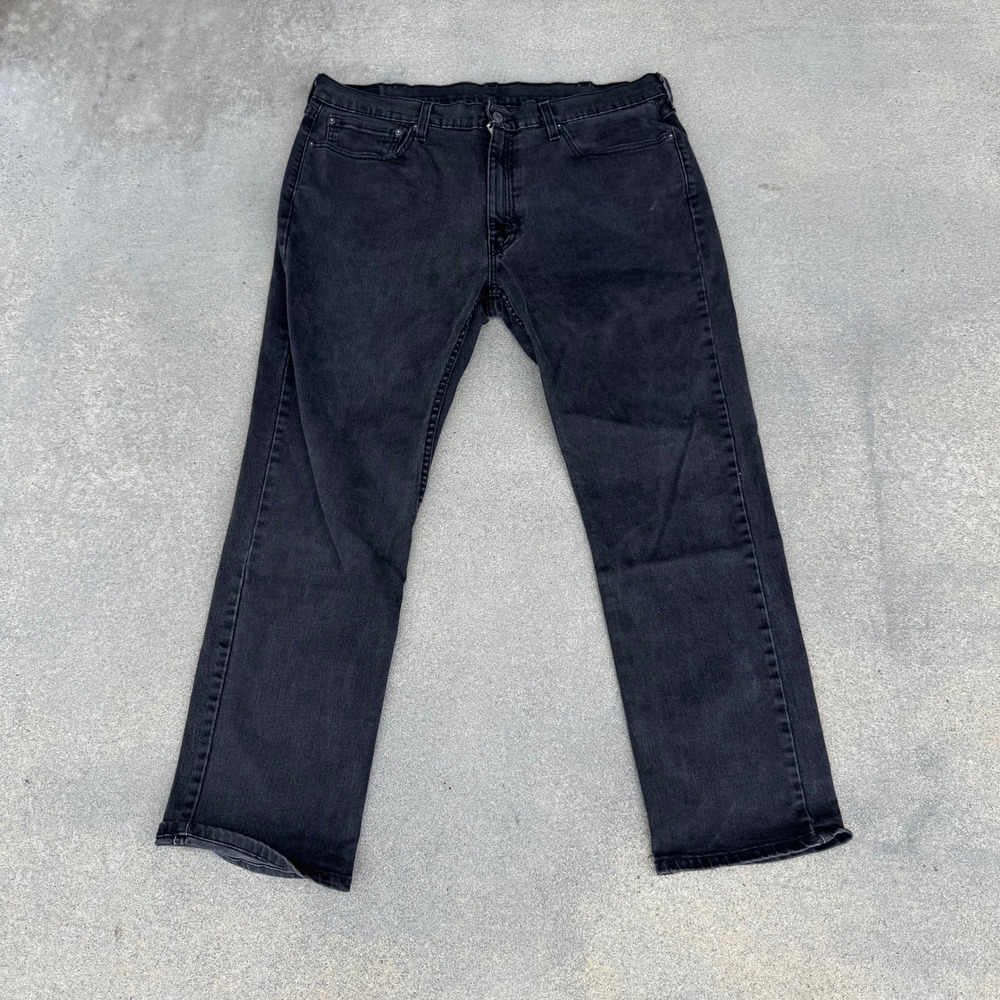 Levi's 514 Straight Fit Jeans Mens 38x30 Faded Black Stretch Denim Pants